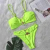 Women's Swimwear Designer Luxury Metal Accessories Female Sequin Ladies Sexy Solid Color Tube Top 240226