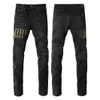 Jeans designer jeans da uomo jeans magri adesivi magri neri light wash motorcycle rock revival joggers vere religioni jeans viola 7 609