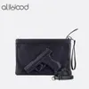 Sacos de ombro 3d impressão arma pistola saco marca feminina corrente mensageiro designer bolsa embreagem senhoras envelope embreagens crossbody bolsas311b