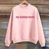 Damen-Kapuzenpullover „My Belly Hurts But I'm Being Really Ladies“, leichtes Oberteil, Fleece-Kapuzenpullover mit Reißverschluss, History-Sweatshirts für Damen