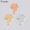 Ожерелья Fnixtar, 20 шт., милые подвески с картой Африки, зеркальный блеск, подвески из нержавеющей стали для изготовления ожерелья, браслетов, брелок, браслет, ювелирные изделия