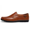 Äkta läder män casual skor lyx varumärke mens loafers moccasins andas slip på svart körning plus storlek 3747 240223
