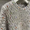 Женские свитера, женский базовый классический серый пуловер с пайетками в стиле ретро, свитер ручной вязки из смесовой шерсти, 2024 г.