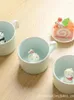 Mugs 3D Three-dimensional Sprout Coffee Cup Animal Celadon Ceramic Mug Couple Cartoon Customized Water