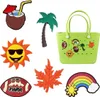 Women Summer Bogg Bag Fashion Eva Tote Large Shopping Basket Bags Waterproof button cute cartoon pendant for Beach bag accessories