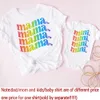 Abiti coordinati per la famiglia Mama Mimi Abiti coordinati per la famiglia stampati Madre figlia Abiti estivi a maniche corte Camicia Mamma T-shirt Top Body per neonato