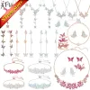 Sets xfu originele 2024 mode sieraden set charme rode vlinder ketting serie dames oorbellen armband nieuwjaar cadeau