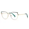 Montature per occhiali da sole 55mm Lenti trasparenti Occhiali con filtro luce blu per donna Montatura in metallo Rosa Cat Eye 3103