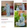 Decoraciones de jardín 2 PCS Estatua Micro Paisaje Buda Adorno Mesa de té Piedra Monje Escultura