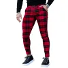 Sweatpants New Autumn Sticked Byxor Casual Hip Hop Men Sweatpants Fashion Streetwear Lounge Wear Mens Lattice Suit Pants