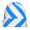 Boinas outono de inverno Hatsoft Branco Blue Diagonal Hat de malha fino Capinho de capuz à prova de frio quente