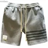 Men's Shorts Grey Sports Shorts For Men Summer Korean Casual Shorts For Men High Street Shorts For Men Outdoor Versatile Mens Striped Shorts 240226