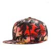 Top Caps Tohuiyan Hawaiian Yaz Kapağı Erkekler İçin 3D Baskı Snapback Hat Street Dance Hip Hop Kadınlar Düz Vizör Beyzbol Şapkaları Gorras