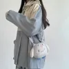 Jaquetas femininas com capuz mulheres outono inverno oversize casaco coreano vintage solto bolso kawaii retalhos casual zip preppy outwear