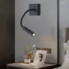 Wandlamp 3W Led met schakelaar Flexibele slang Nachtkastje Lezen Opbouwspot Slaapkamer Nachtlampje 85-220V