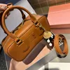 Bowling Bag Briefcase Handbag Genuine Leather Tote Bags Cowhide Letter Hardware Detachable Leather Shoulder Strap Internal Zipper Pocket High Quality Clutch