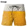 Herren-Shorts, Bier, 3D-gedruckt, Badeanzug, Strand, Sportbekleidung, Fitnessstudio, 2024