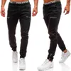 Fashions Hilovable Mens Denim Fabric Casual Matte Zipper Design Sport Fashion Casual Jeans Män