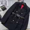 Designer damesblazers jasje past bij kleding vrouw lente herfst nieuwe vrijgegeven top met riem
