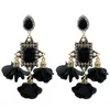 Boucles d'oreilles pendantes en strass Vintage pour femmes, style bohème, frange fleur, mode goutte, bijoux pour dames