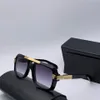 Vintage Herren 663 Schwarz Gold Retro Pilotensonnenbrille Graue Verlaufsgläser Herren Sonnenbrillen Shades UV400 mit box264H