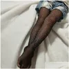 Barn Socks Girls Designer Tights Toddler Baby Rhinestone Pantyhose Fishnet Leggings Girl Children Mesh Strumpor Hollow Out Fish Net DH0LX