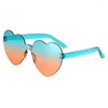 Sonnenbrille 1 stücke Mode SJelly Gradienten Herzförmige Linsen Outdoor Sonnenschutz Gläser Bunte Schutzbrillen 2024