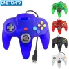 ニンテンドーN64のゲームパッドUSBワイヤードコントローラーゲームパッドジョイスティッククラシックビデオゲームコントローラーMacコンピューターWindows PC用レトロゲーム