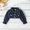 Mädchen Kleider 2024 Design Kinder Für Mädchen Kleidung Kinder Kleidung Hosenträger Mesh Bogen Kleid Mit Polka Dot Revers Mantel 3-6M