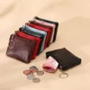 Nouveau porte-monnaie en cuir PU à fermeture éclair, porte-cartes court Ultra-fin, sac de rangement pour pièces de monnaie et clés avec porte-clés, portefeuilles pour femmes et hommes, pochette d'argent