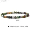 Kralen 4mm Chakra Kralen Energie Armband Natuurlijke Ronde Agaat Onyx Steen Stretch Armband Bangles voor Vrouwen Mannen Handgemaakte Yoga Sieraden YQ240226