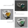 Cluster Rings 2Pcs Fashion Color Changing Temperature Ring Mood Open For Women Teens Girl