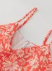 Casual Jurken SEQINYY Jurk Zomer Lente Fashion Design Vrouwen Runway High Street Vintage Rode Bloemenprint Ruches Strapless