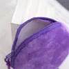 Bolsa feminina sólida de pelúcia redonda, carteira fofa para cartão de identificação, chaveiro, carteiras kawaii, multifuncional, bolsa de armazenamento de fone de ouvido