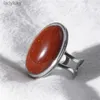 Anel de pedra natural do anel de pedra natural para mulheres cor de prata vintage Aventurine Stone Rings Big Cabochon anel aberto Homens Ajustável Jóias femininas 240226