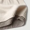 Berretti Cappello in cashmere lavorato a maglia della Mongolia Interna Beige caldo per uomo donna Autunno Inverno Cupola lato eterocromatico
