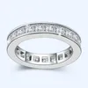 Anneaux de bande Bague en mosonite 100% naturelle en platine 18 carats adaptée aux femmes de haute qualité Anillos De Bizuteria 925 bijoux bague en or 18 carats avec boîte J240226