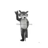 Mascot Costumes Hallowee Christma Wolf Costume Cartoon Theme Character Carnival Adt Unisex Dress Christmas Fancy Performance Party D Dhzf4