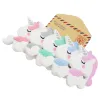 Colliers Chenkai 5 pièces licorne Silicone anneau de dentition bébé coloré dentition rongeur soins infirmiers sucette pendentif qualité alimentaire bricolage enfant en bas âge bijoux jouet