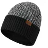 Bérets épais hiver tricoté chapeau coupe-vent thermique polaire doublé bonnet chaud doux extensible casquette pour hommes femmes course à pied cyclisme et ski