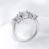 Pierścienie Smyoue White Gold 4/2ct Moissanite Pierścień dla kobiet Lawling Lab Diamond Wedding Pround S925 Solid Srebrna biżuteria hurtowa