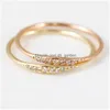 Cluster Rings New Arrived Minimalism Cute Crystal Rhinestone Finger Ring Rose Gold Engagement Rings For Women Fashion Er We Dhgarden Dhevf