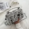 Midjesäckar lyxiga design kvinnor läder handväskor och handväska mode crossbody för graffiti axelväska