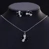 Choucong Merk Bruiloft Sieradensets Luxe Sieraden 925 Sterling Zilver Waterdruppel Meerkleurig 5A Kubieke Zirkonia Diamant Edelstenen Oorknopje Sleutelbeenketting Cadeau