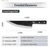 Kitchen Knives Amber Knife Handmade Forged Carbon Steel Black Blade Kitchen Chef knife Outdoor tools Chopping knife Q240226