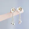 Dangle Earrings Cherry Tassel Flower For Women Korea Fashion High Quality Trendy Female Short Hair Jewelry BOYULIGE