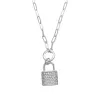 Necklaces 925 silver 41+5cm chain Lover Lock Pendant Necklace Steampunk Padlock link Chain Necklace Collier Best Couple Jewelry Gift