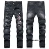 Fashions hilovable am New High Street Youth Black Burnout Patch Hot Diamond Elastic Tight Skinny Jeans Trendy Men 3531