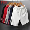 Pantalones cortos para hombre Pantalones cortos casuales Hombres Poliéster Correr Deporte Béisbol Pantalones cortos Hombre Verano Cintura elástica Suelto Sólido Hasta la rodilla Pantalón Bermuda Nuevo 240226