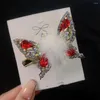 Akcesoria do włosów Diament Diament dla kobiet pluszowych piłek klip z boku koreańskiego w stylu spinki do włosów motyl